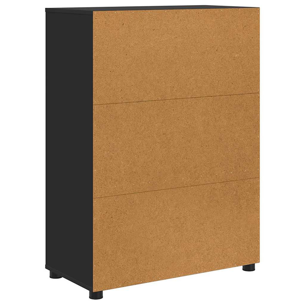 Badeværelsesskab Sort 72,5 x 36,5 x 100 cm Konstrueret træ