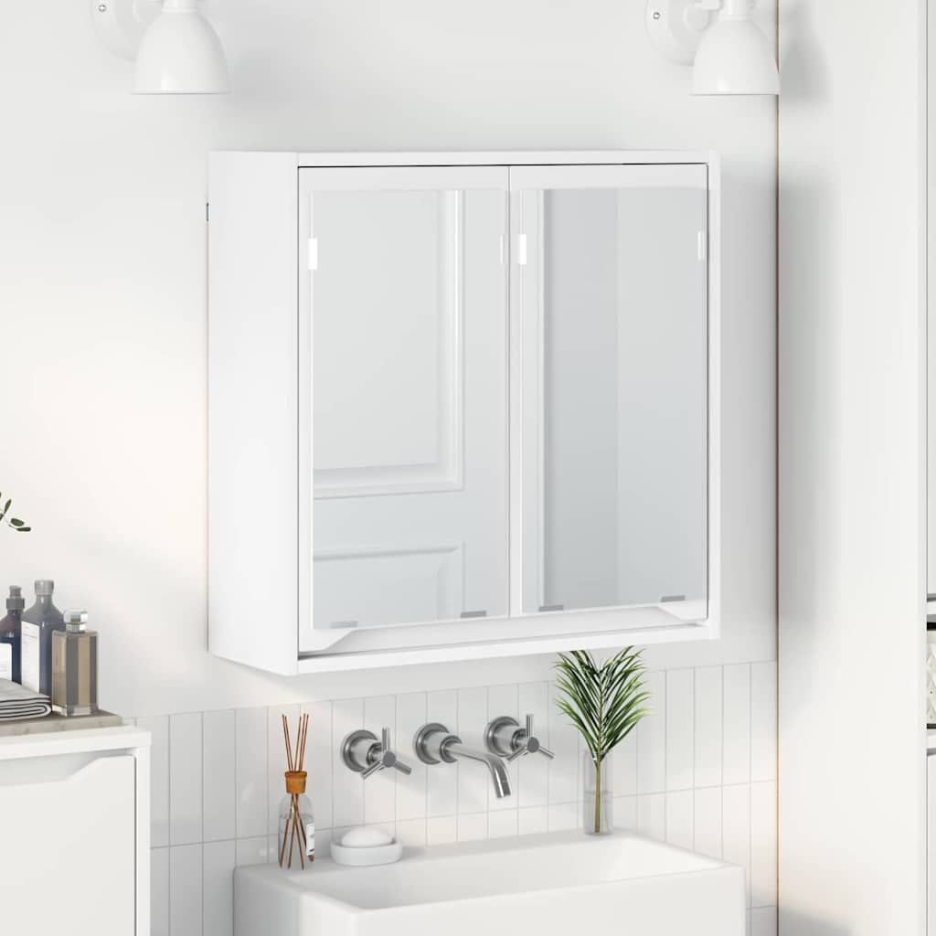 Badeværelsesspejlskab Hvid 60 x 20 x 60 cm Konstrueret træ
