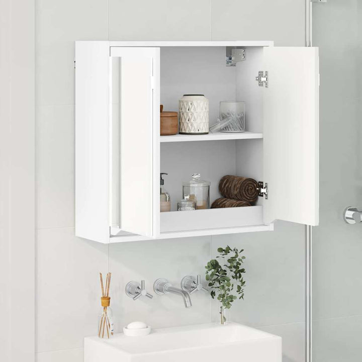 Badeværelsesspejlskab Hvid 60 x 20 x 60 cm Konstrueret træ