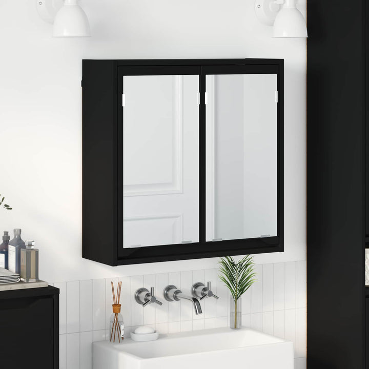 Badeværelsesspejlskab Sort 60 x 20 x 60 cm Konstrueret træ