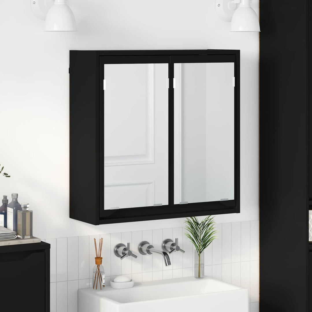 Badeværelsesspejlskab Sort 60 x 20 x 60 cm Konstrueret træ