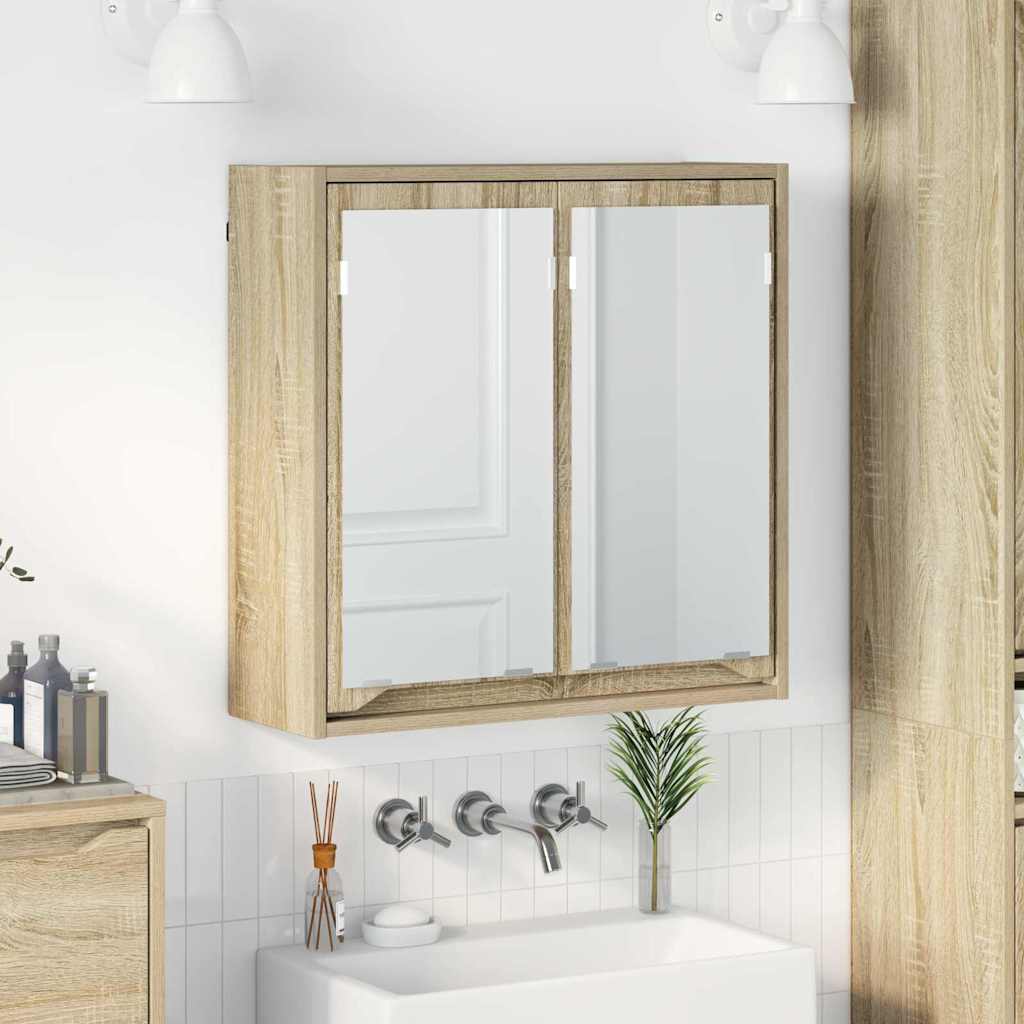Badeværelsesspejlskab Sonoma eg 60 x 20 x 60 cm Konstrueret træ