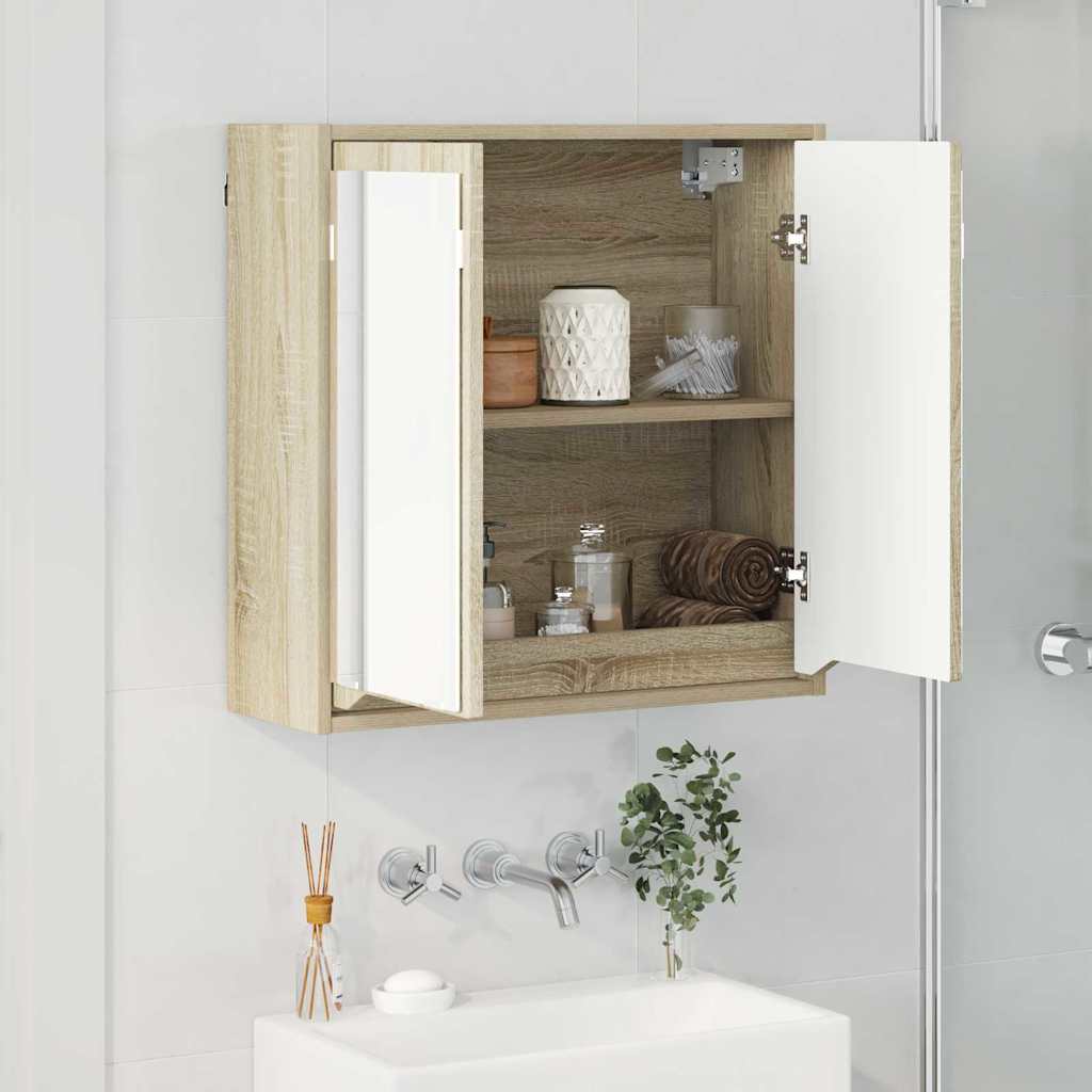 Badeværelsesspejlskab Sonoma eg 60 x 20 x 60 cm Konstrueret træ