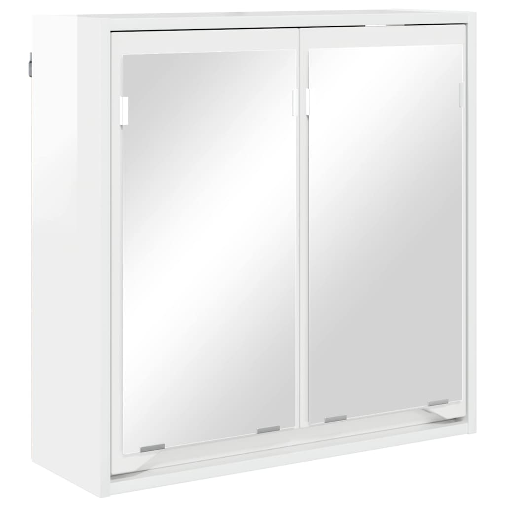 Badeværelsesspejlskab med hylde Høj gloss hvid 60 x 20 x 60 cm