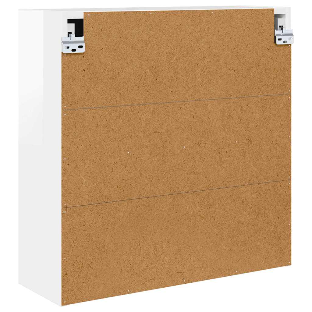 Badeværelsesspejlskab med hylde Høj gloss hvid 60 x 20 x 60 cm