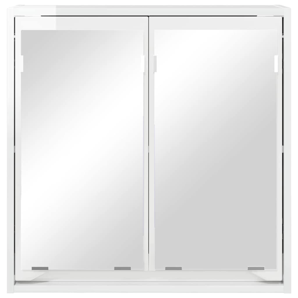 Badeværelsesspejlskab med hylde Høj gloss hvid 60 x 20 x 60 cm