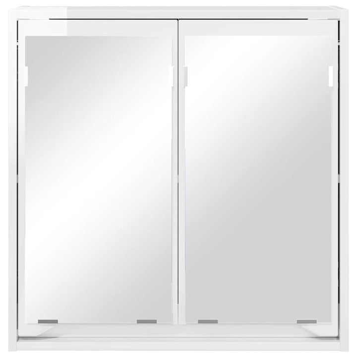 Badeværelsesspejlskab med hylde Høj gloss hvid 60 x 20 x 60 cm