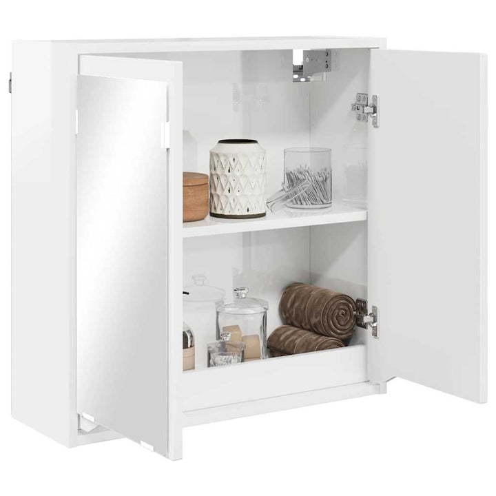 Badeværelsesspejlskab med hylde Høj gloss hvid 60 x 20 x 60 cm