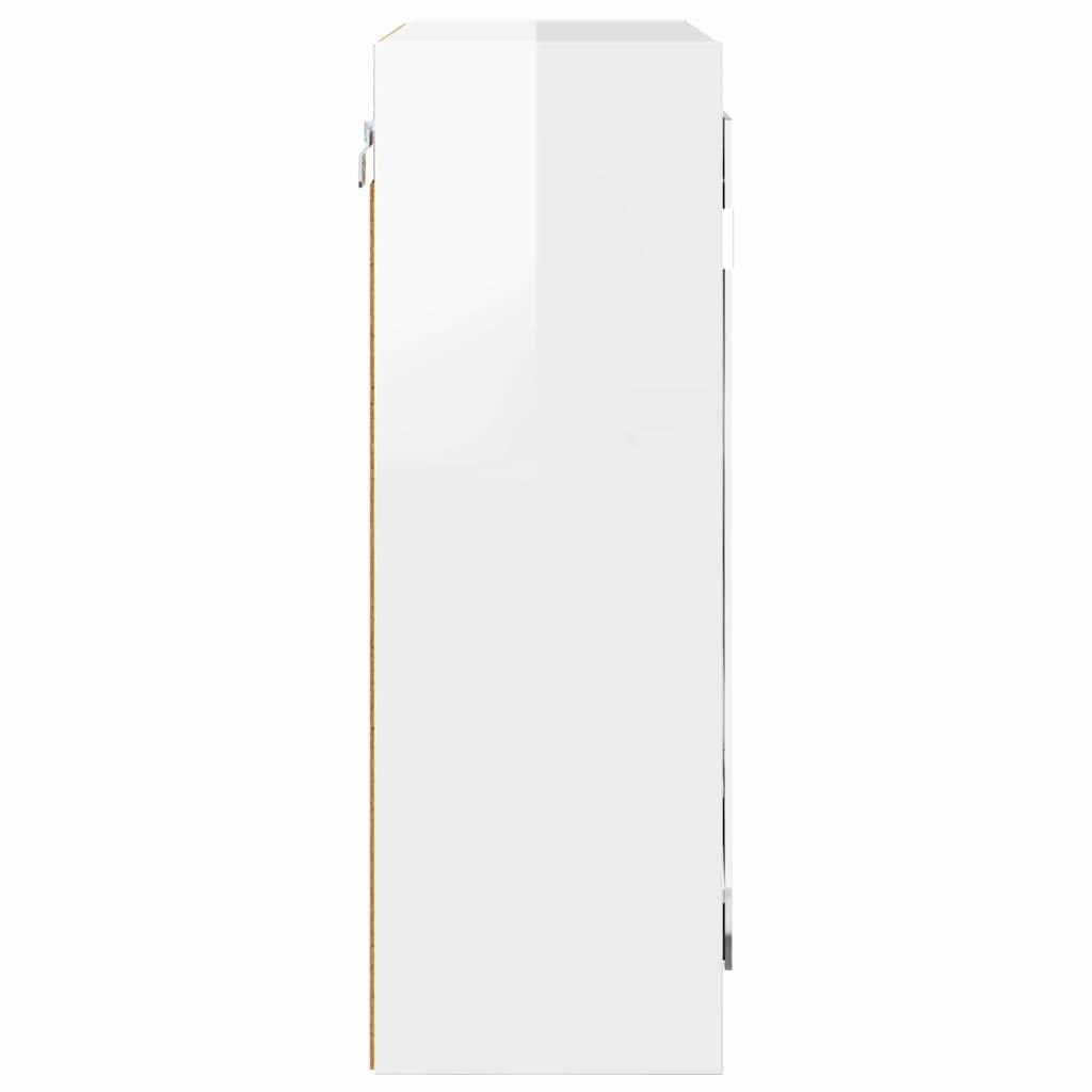 Badeværelsesspejlskab med hylde Høj gloss hvid 60 x 20 x 60 cm