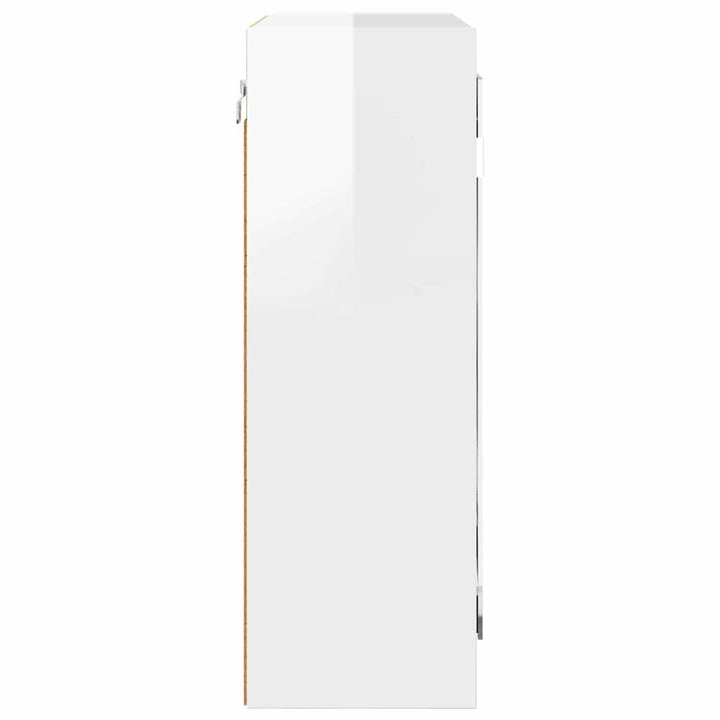 Badeværelsesspejlskab med hylde Høj gloss hvid 60 x 20 x 60 cm