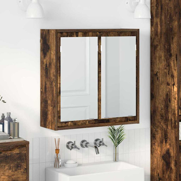 Badeværelsesspejlskab Røget eg 60 x 20 x 60 cm Konstrueret træ