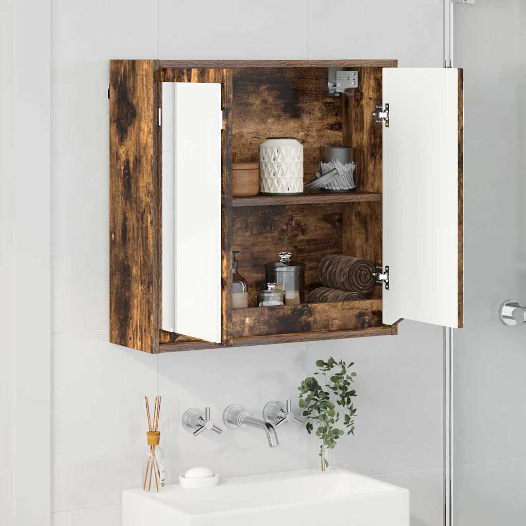 Badeværelsesspejlskab Røget eg 60 x 20 x 60 cm Konstrueret træ