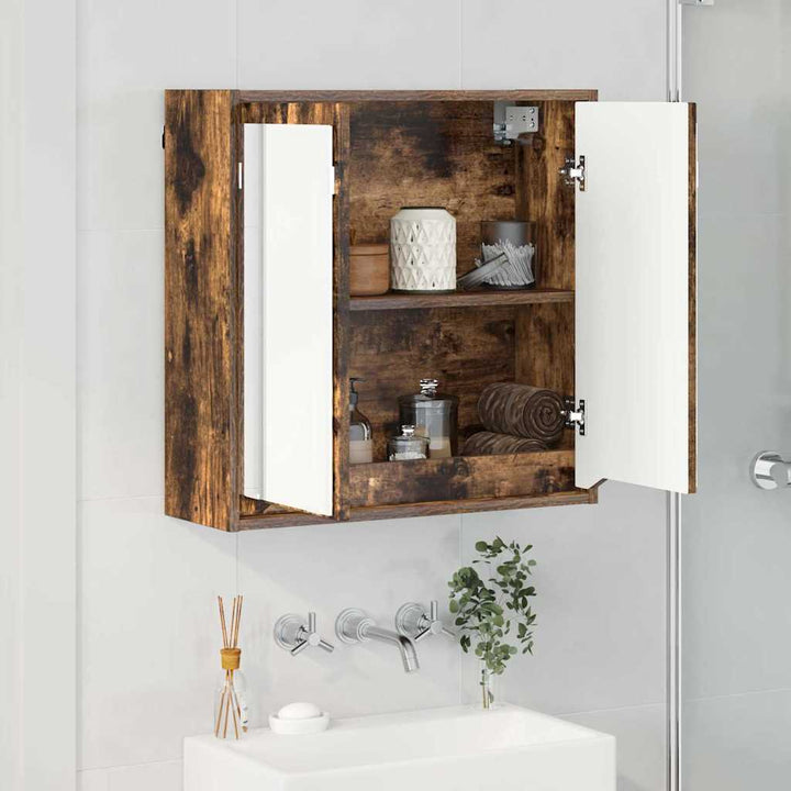 Badeværelsesspejlskab Røget eg 60 x 20 x 60 cm Konstrueret træ