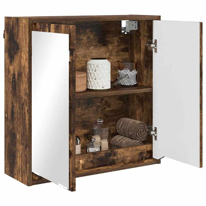 Badeværelsesspejlskab Røget eg 60 x 20 x 60 cm Konstrueret træ