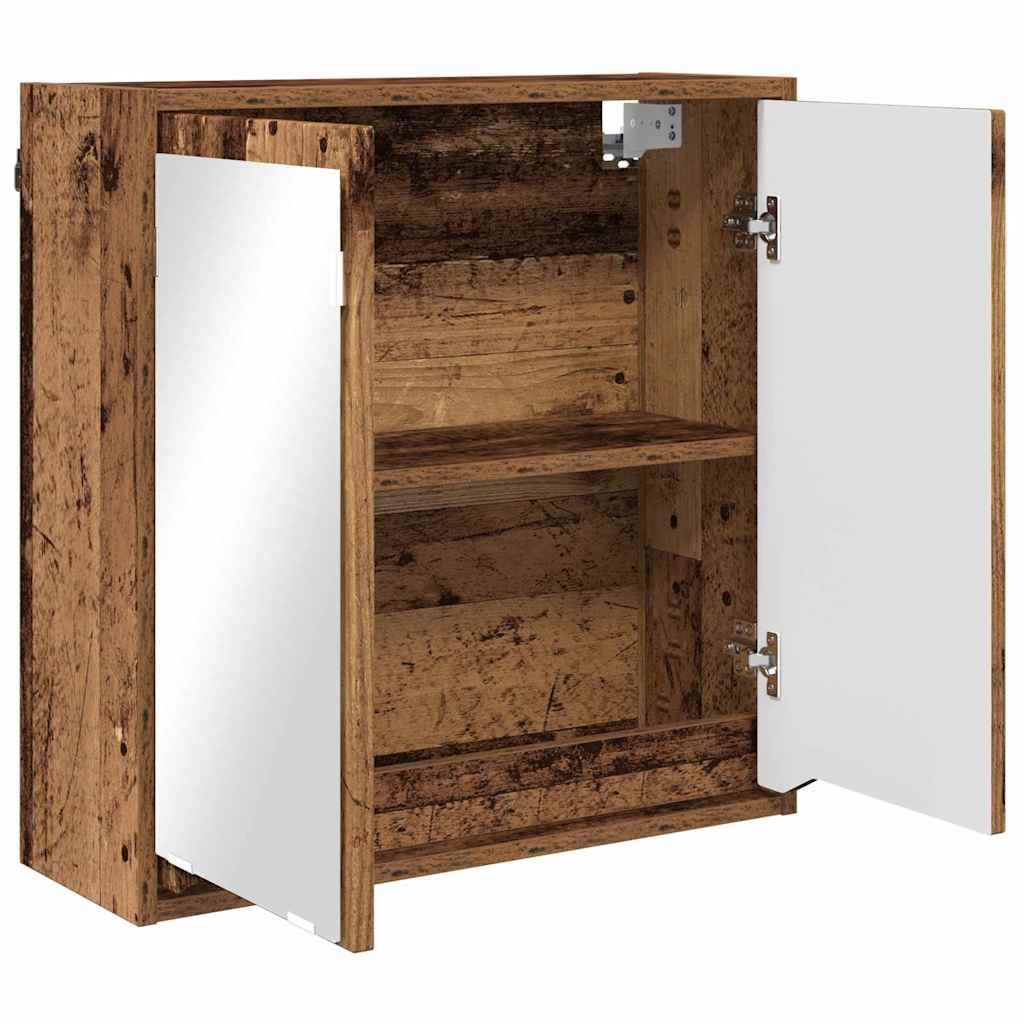 Badeværelsesspejlskab med hylde Gammelt træ 60 x 20 x 60 cm