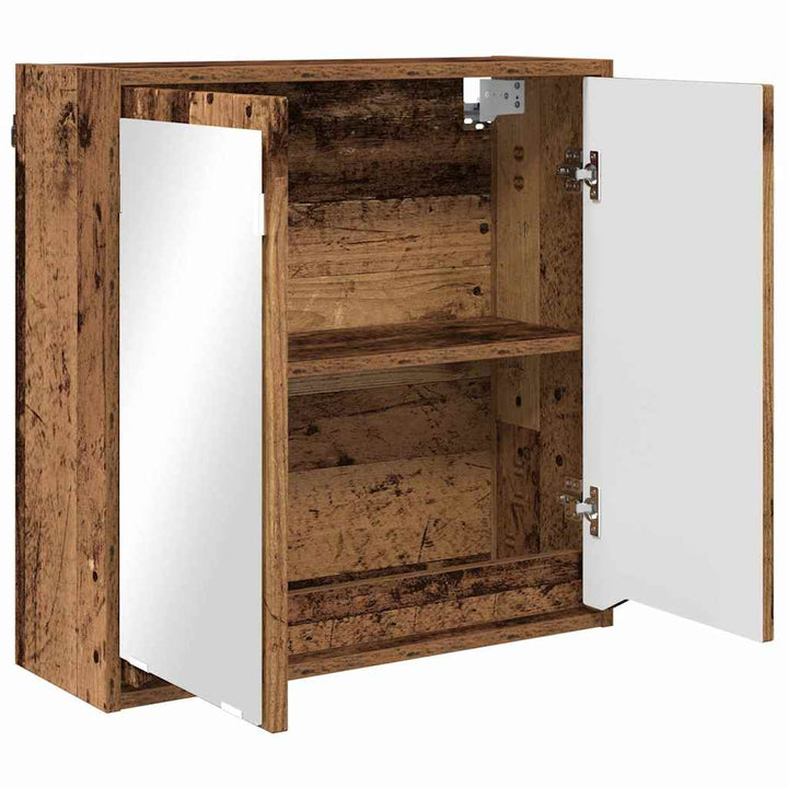 Badeværelsesspejlskab med hylde Gammelt træ 60 x 20 x 60 cm