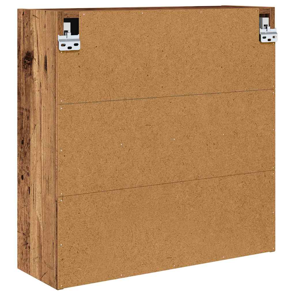 Badeværelsesspejlskab med hylde Gammelt træ 60 x 20 x 60 cm
