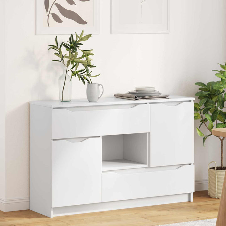 Sideboard med skuffe Hvid 100 x 30 x 65,6 Konstrueret træ