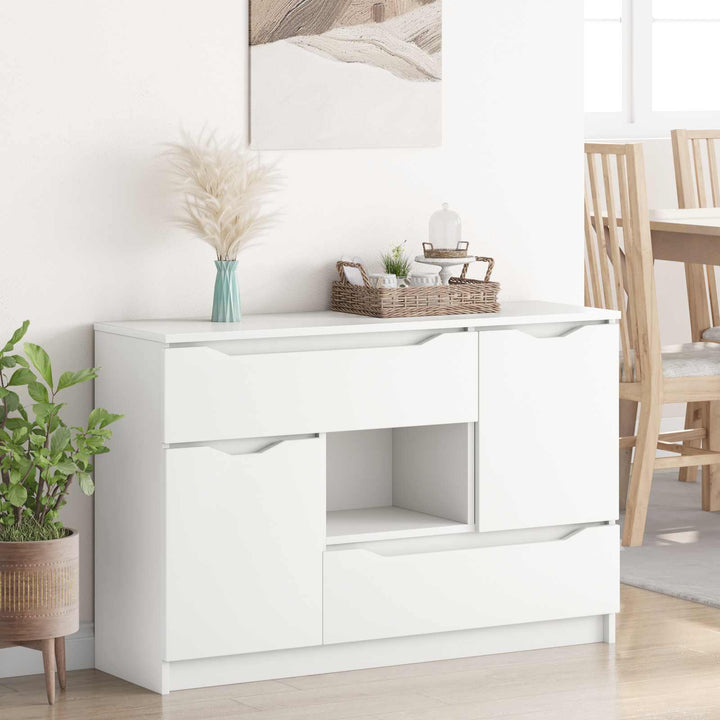 Sideboard med skuffe Hvid 100 x 30 x 65,6 Konstrueret træ