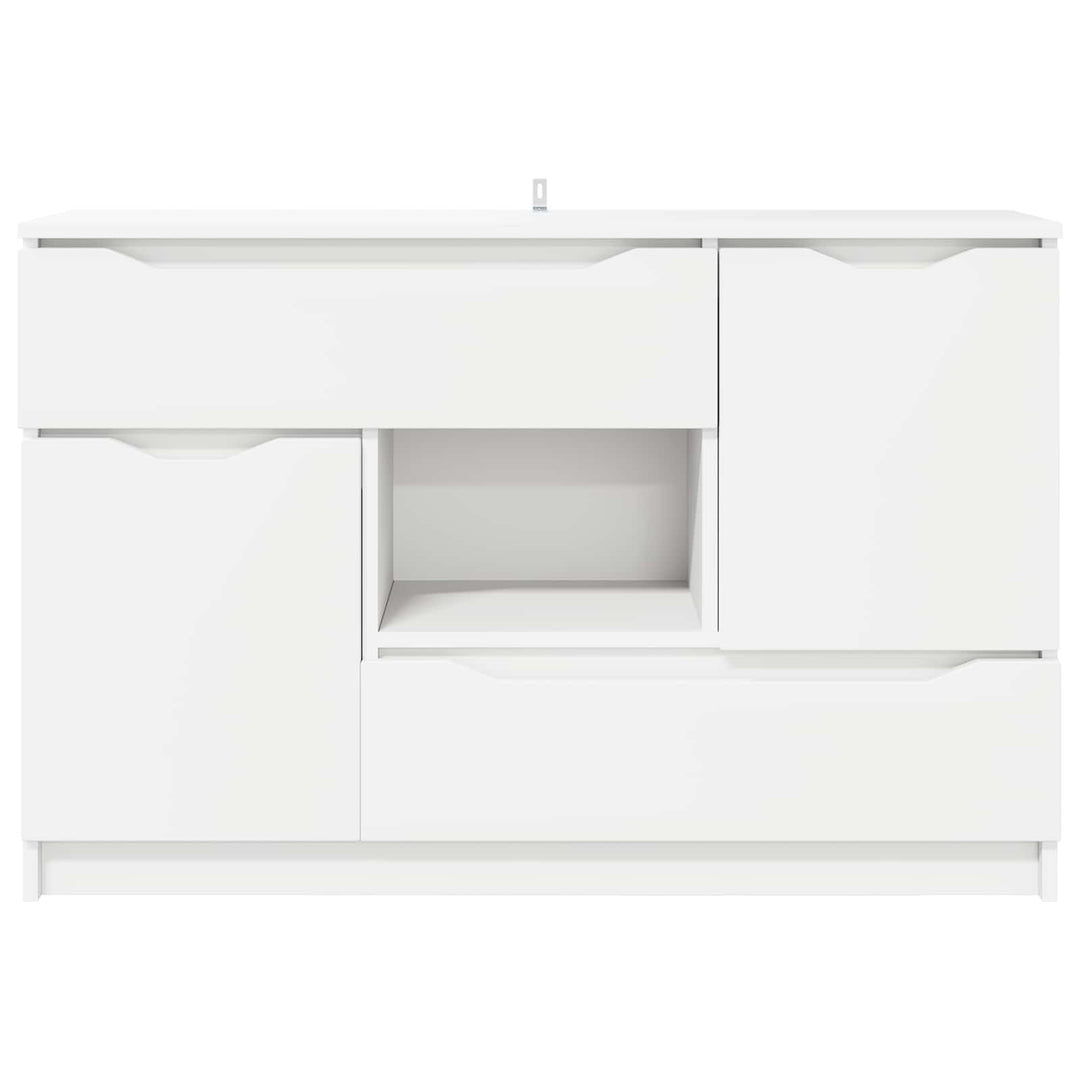 Sideboard med skuffe Hvid 100 x 30 x 65,6 Konstrueret træ