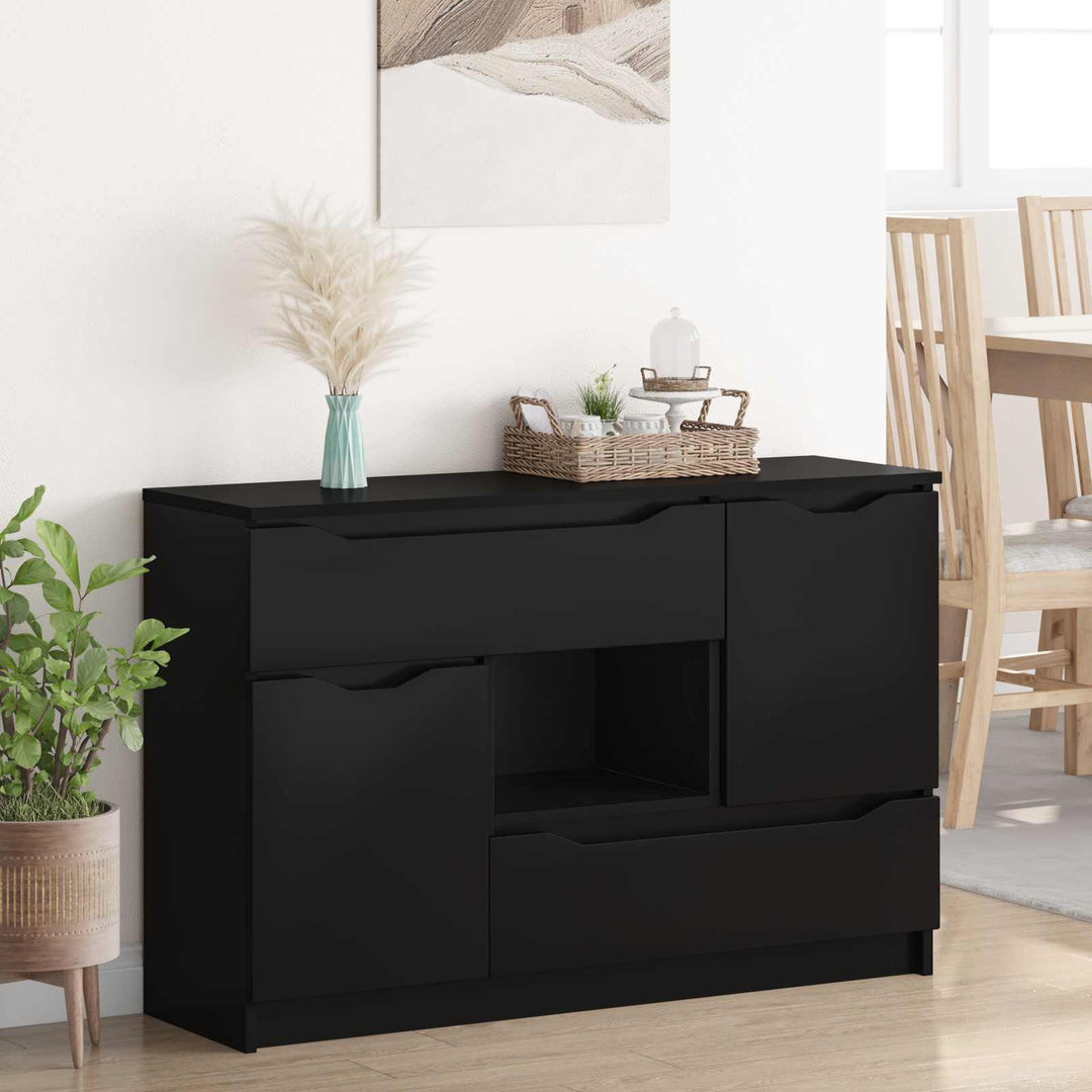 Sideboard Sort 100 x 30 x 65,6 Konstrueret træ
