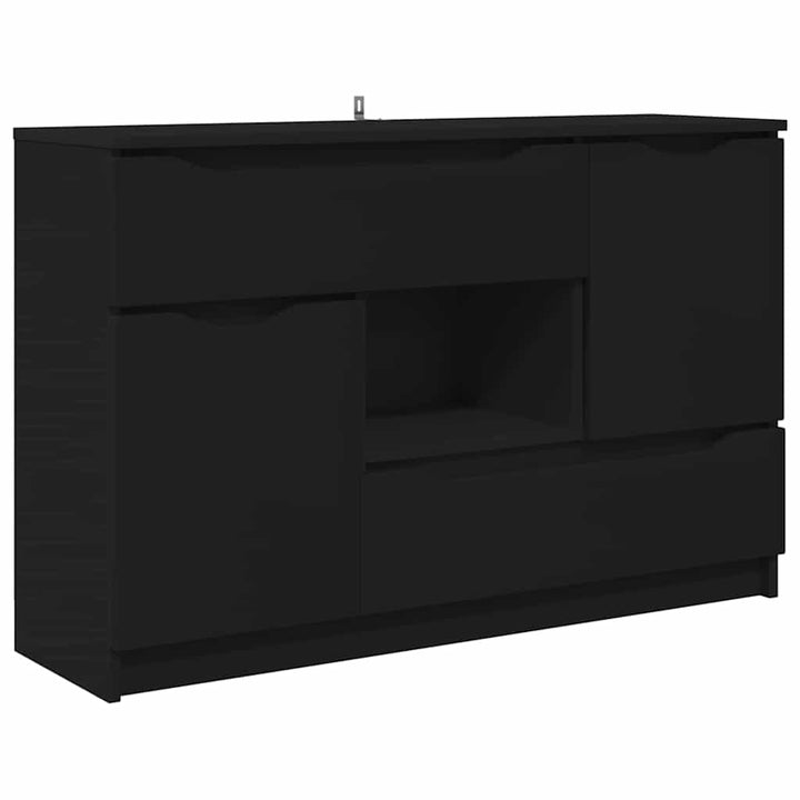 Sideboard med skuffe Sort 100 x 30 x 65,6 Konstrueret træ