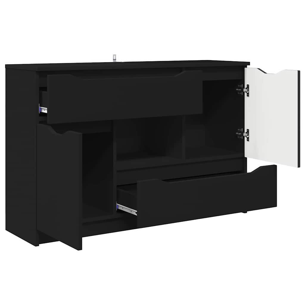 Sideboard med skuffe Sort 100 x 30 x 65,6 Konstrueret træ