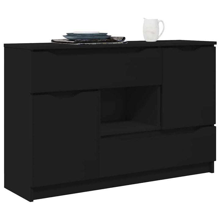 Sideboard med skuffe Sort 100 x 30 x 65,6 Konstrueret træ