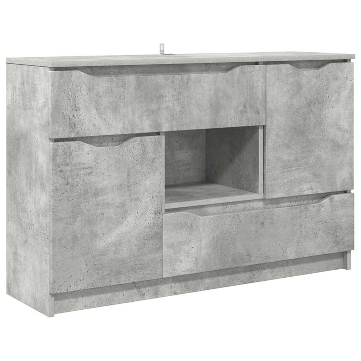 Sideboard med skuffe Beton Grå 100 x 30 x 65,6 Konstrueret træ
