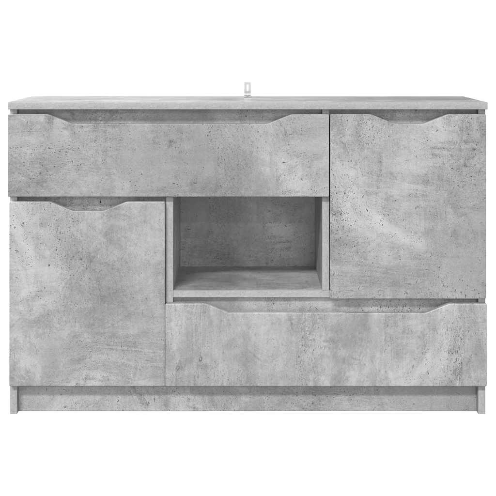 Sideboard med skuffe Beton Grå 100 x 30 x 65,6 Konstrueret træ