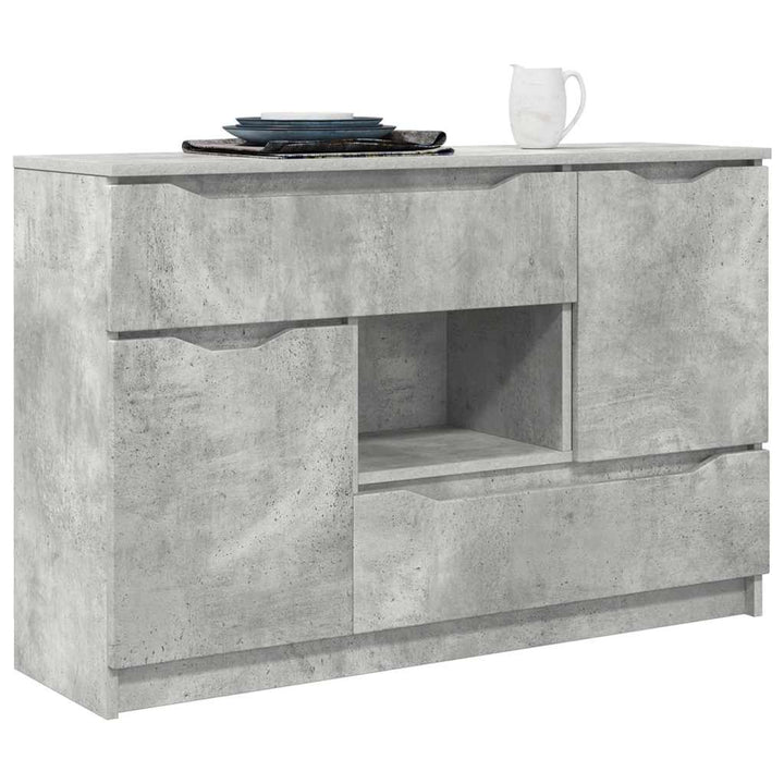 Sideboard med skuffe Beton Grå 100 x 30 x 65,6 Konstrueret træ