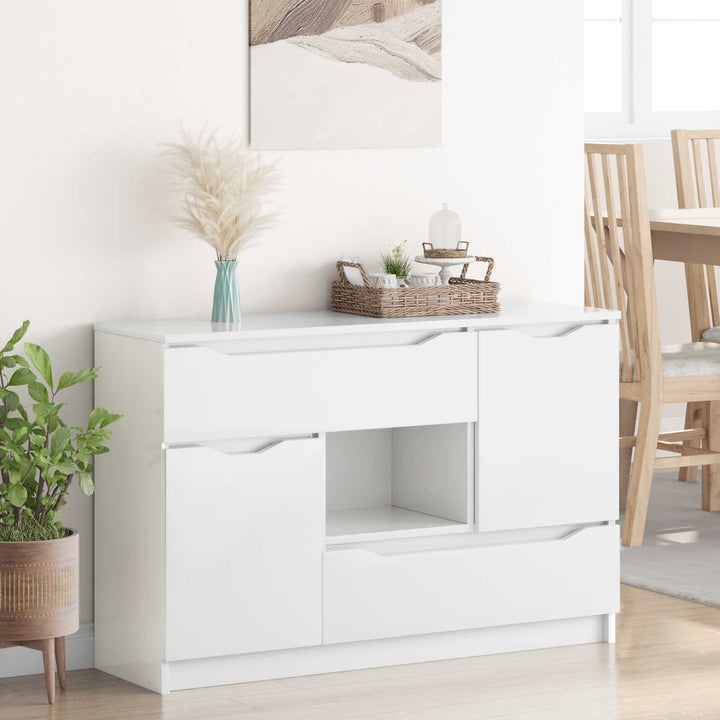 Sideboard Høj gloss hvid 100 x 30 x 65,6 Konstrueret træ