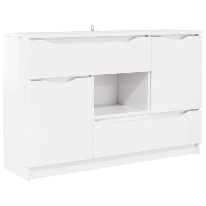 Sideboard Høj gloss hvid 100 x 30 x 65,6 Konstrueret træ