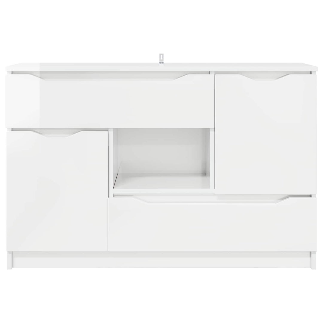 Sideboard Høj gloss hvid 100 x 30 x 65,6 Konstrueret træ