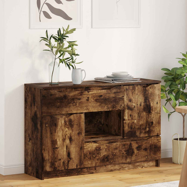 Sideboard med skuffe Røget eg 100 x 30 x 65,6 Konstrueret træ