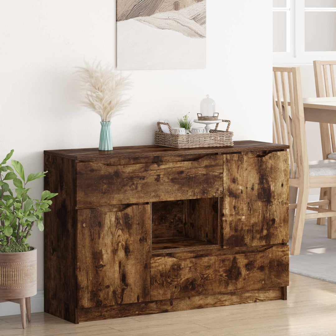 Sideboard med skuffe Røget eg 100 x 30 x 65,6 Konstrueret træ