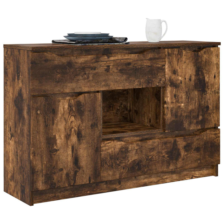 Sideboard med skuffe Røget eg 100 x 30 x 65,6 Konstrueret træ