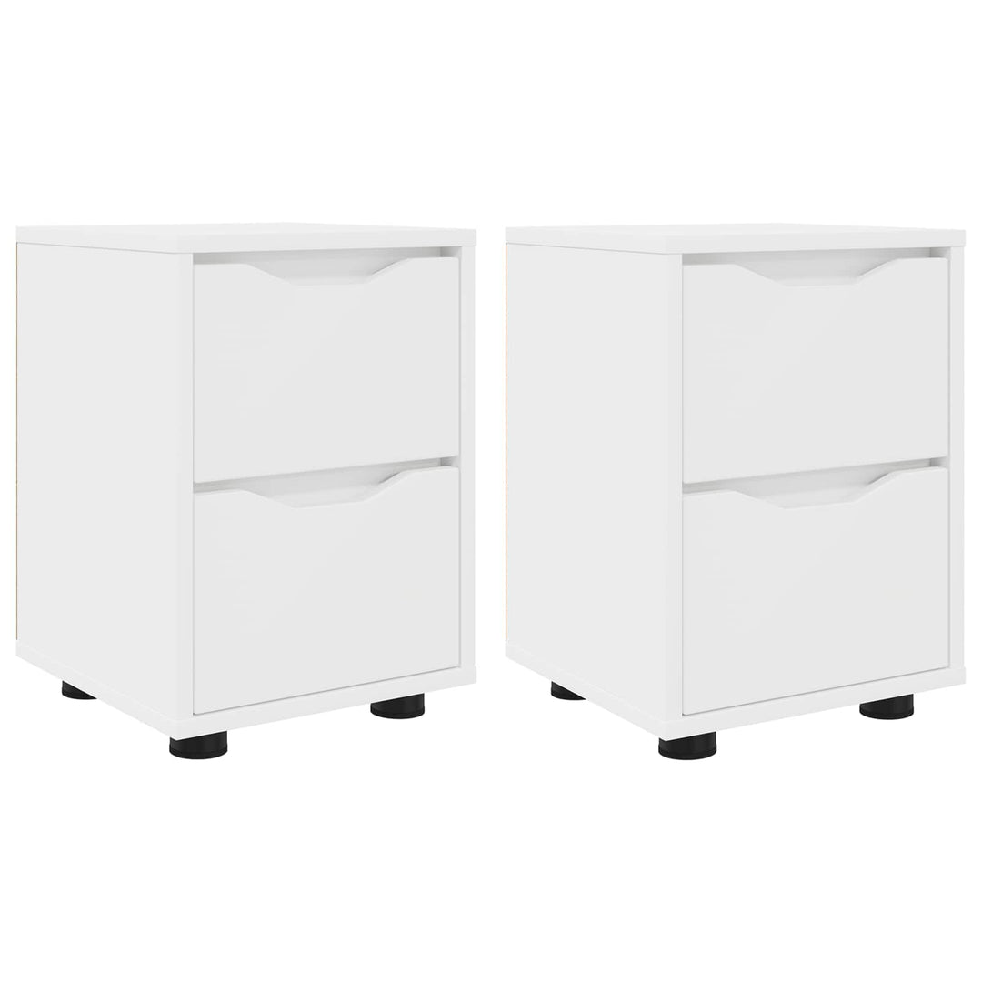 Sengeborde 2 pcs Hvid 30,5 x 30 x 43 cm Konstrueret træ