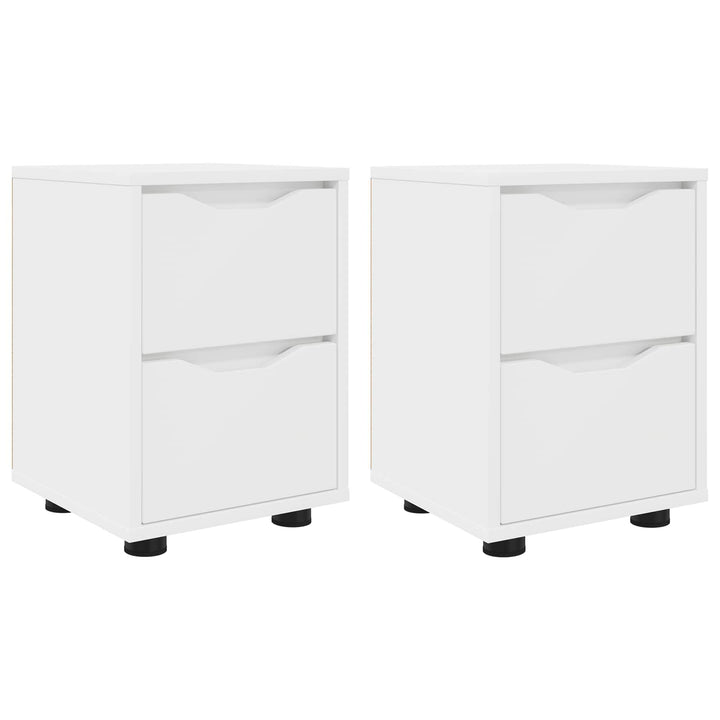 Sengeborde 2 pcs Hvid 30,5 x 30 x 43 cm Konstrueret træ