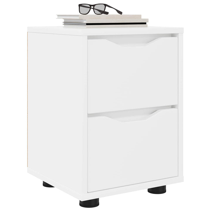 Sengeborde 2 pcs Hvid 30,5 x 30 x 43 cm Konstrueret træ