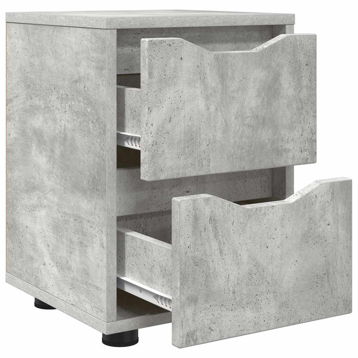 Sengeborde 2 pcs Beton Grå 30,5 x 30 x 43 cm Konstrueret træ