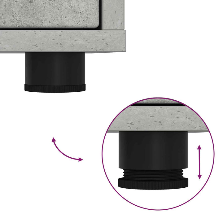 Sengeborde 2 pcs Beton Grå 30,5 x 30 x 43 cm Konstrueret træ