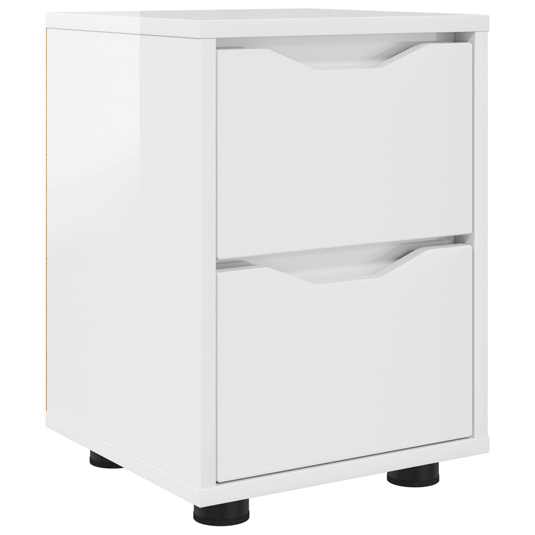 Sengebord Høj gloss hvid 30,5 x 30 x 43 cm Konstrueret træ
