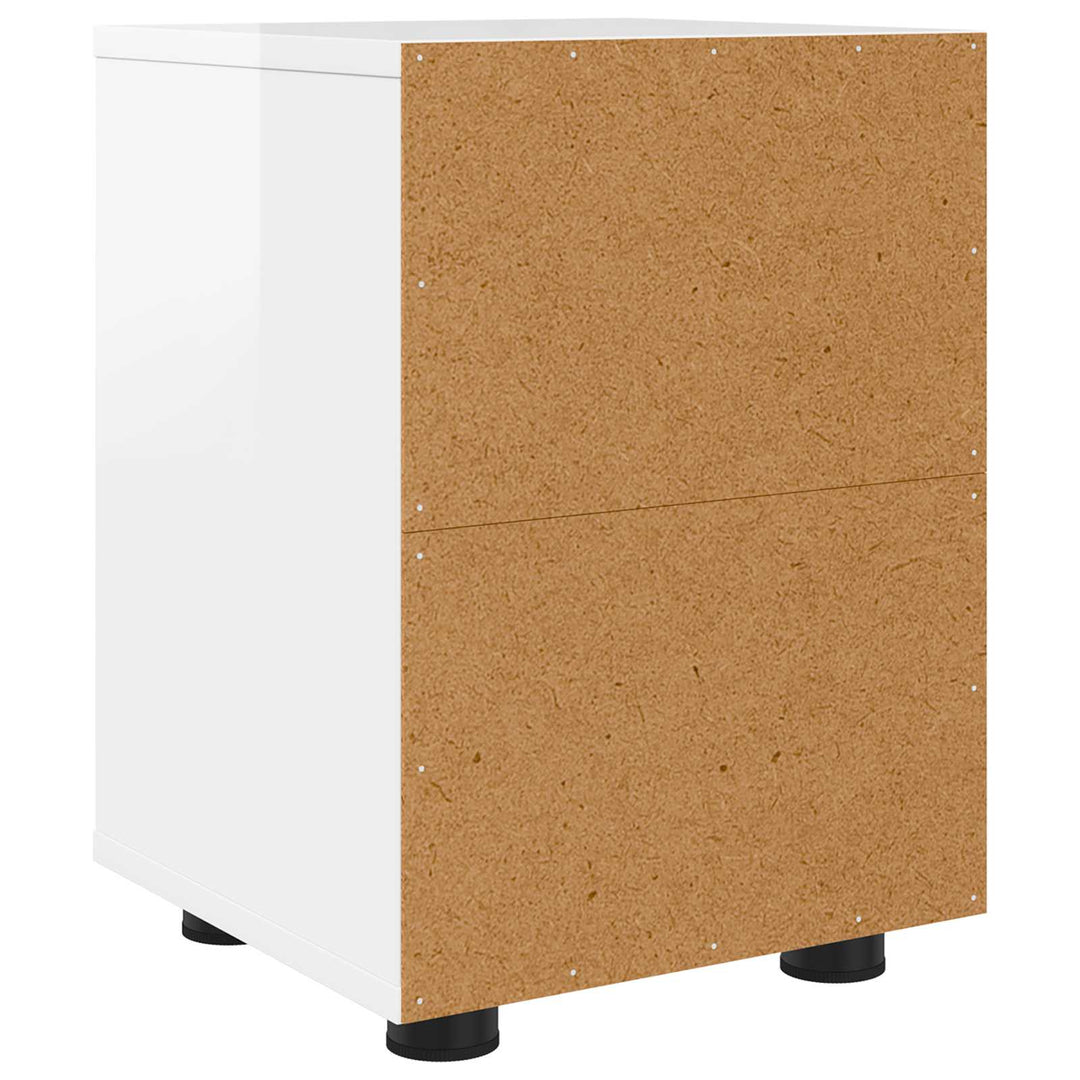 Sengebord Høj gloss hvid 30,5 x 30 x 43 cm Konstrueret træ