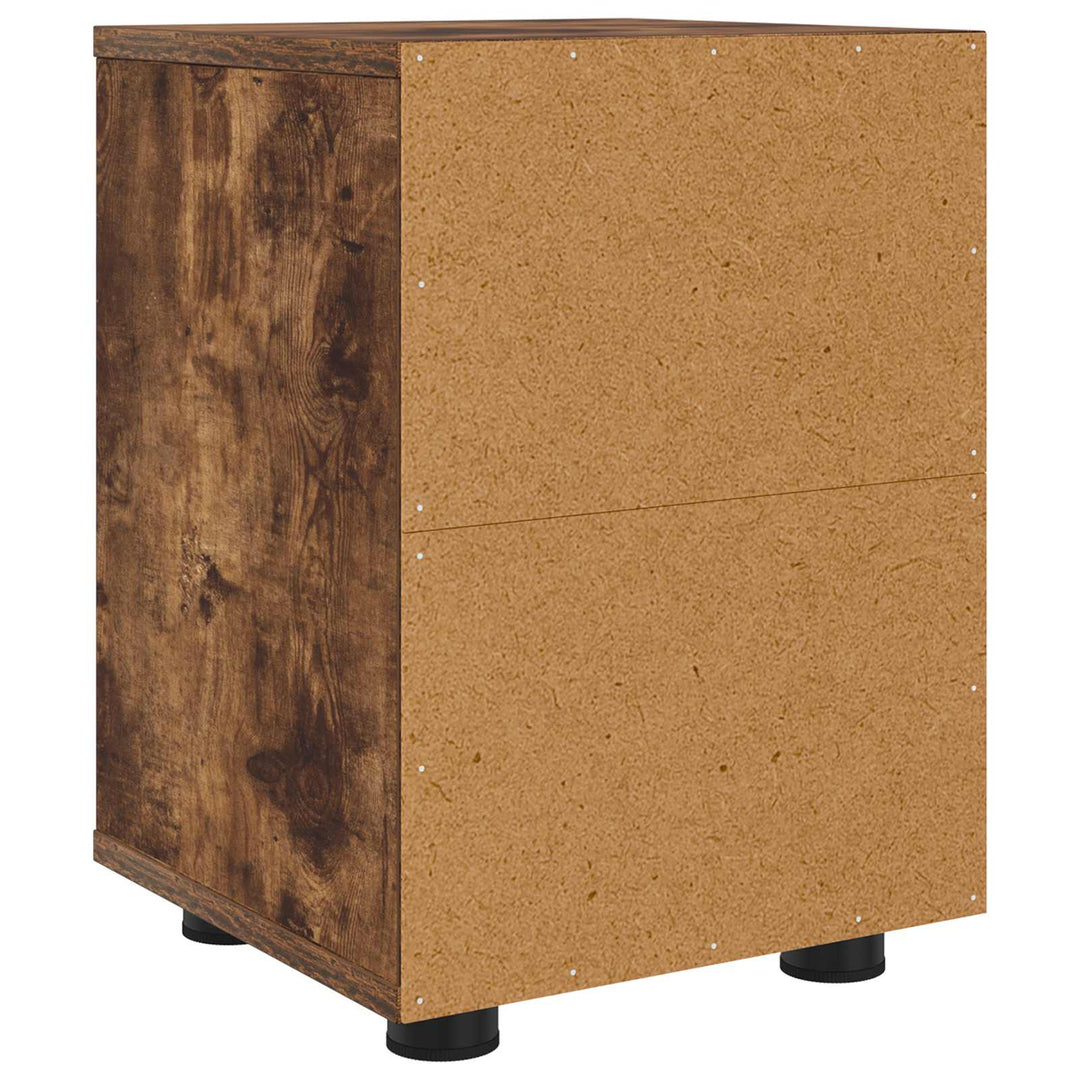 Sengeborde 2 stk. Røget eg 30,5 x 30 x 43 cm Konstrueret træ