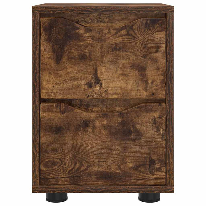 Sengeborde 2 pcs Røget eg 30,5 x 30 x 43 cm Konstrueret træ