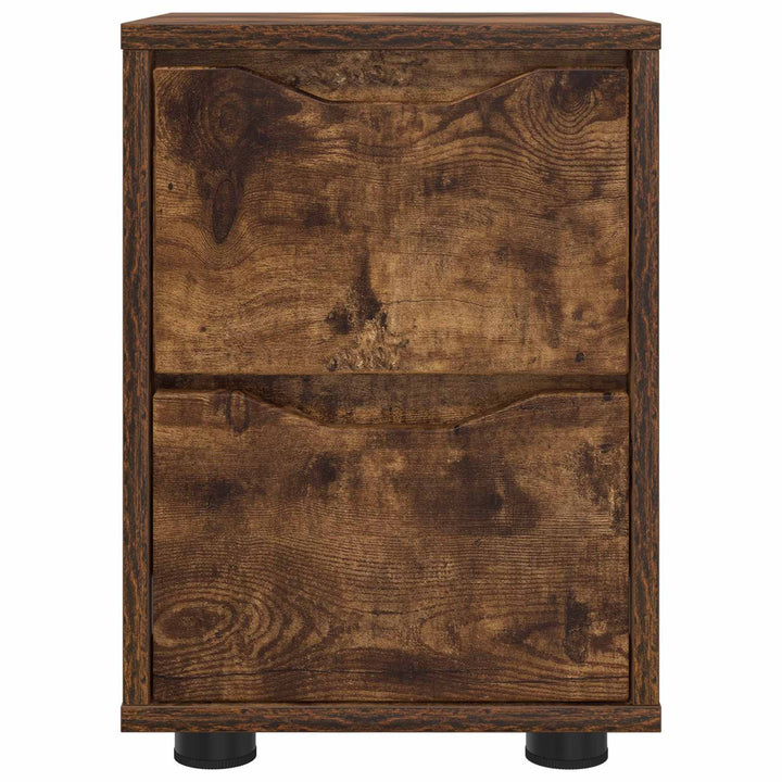 Sengeborde 2 stk. Røget eg 30,5 x 30 x 43 cm Konstrueret træ
