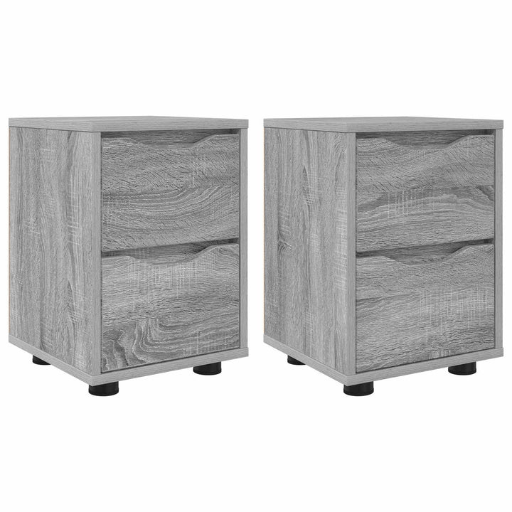 Sengeborde 2 pcs Grå Sonoma 30,5 x 30 x 43 cm Konstrueret træ