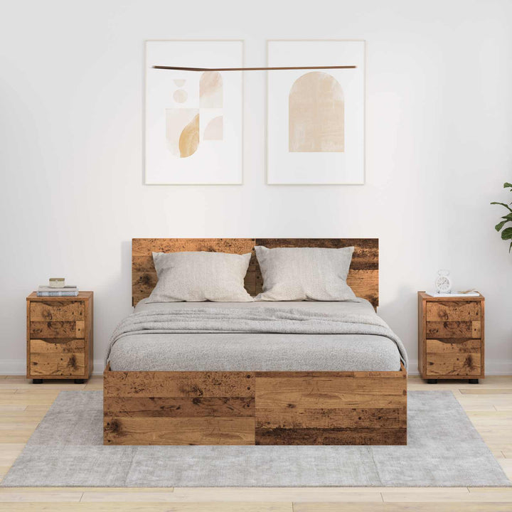 Sengeborde 2 pcs Gammelt træ 30,5 x 30 x 43 cm Konstrueret træ