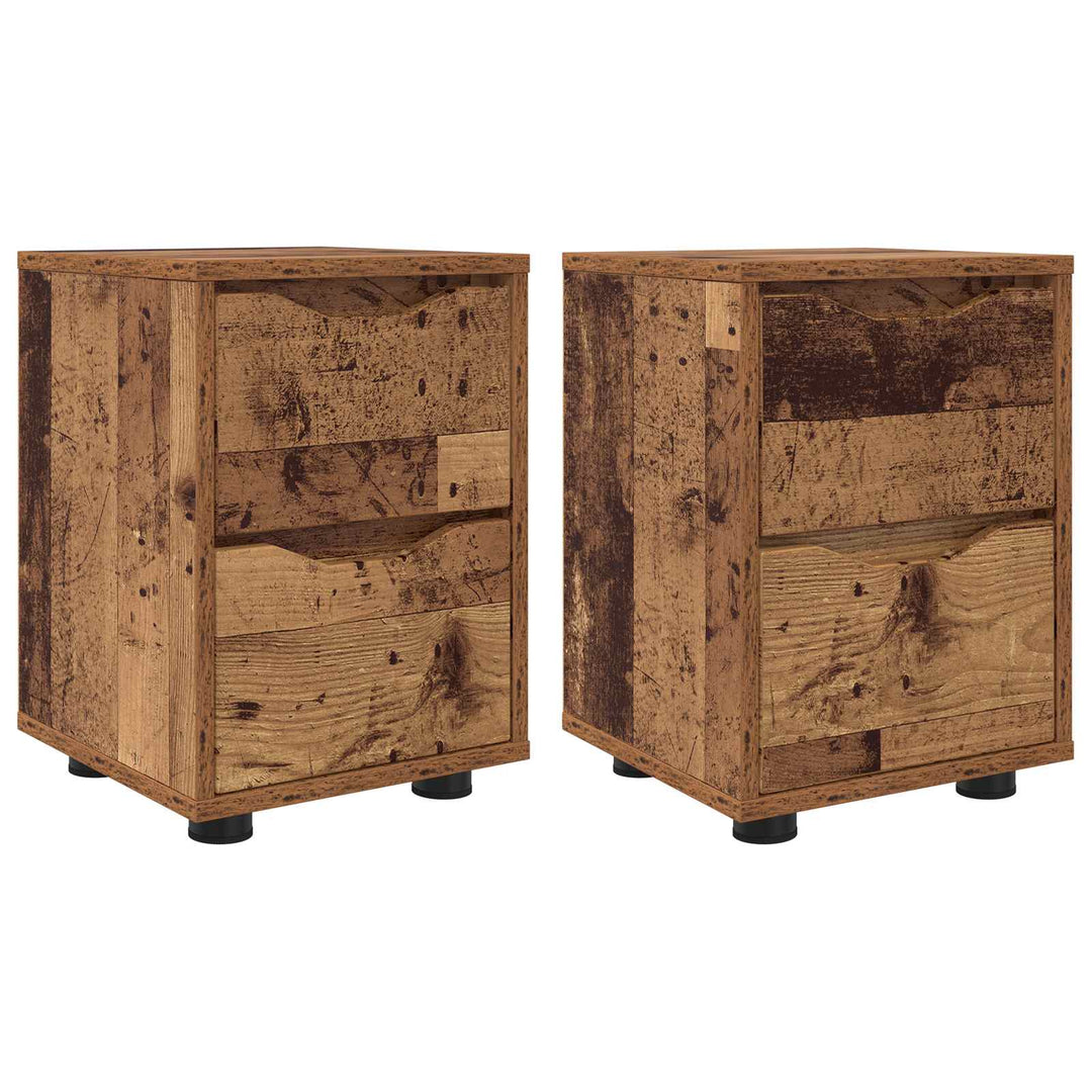 Sengeborde 2 pcs Gammelt træ 30,5 x 30 x 43 cm Konstrueret træ